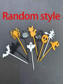 10pcs Plastic Toothpick Cake Fruit Stick, Random Color, Party Cupcake Decoration,Kitchen,Christmas Gift - Multicolor - View 11