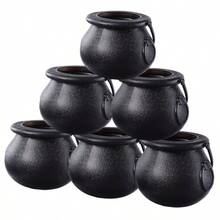 1/3/5/8pcs Mini Black Cauldron With Handle Halloween Mini Witch Cauldron Kettles Multi-Purposed Small Plastic Cauldron Halloween Pot Candy Holder For Halloween & St. Patrick's Day Party Favors Deco - Black - View 10