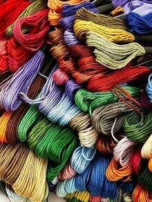 200/150/100/50/15 Colors Cross Stitch Embroidery Floss Set, Handmade Weaving Threads - Multicolor - View 3