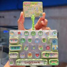 1 buah Mainan Fidget Keyboard Mini 26-Grid Motif Bunga Lucky 100%, Mainan Sensorik Tutup Tombol Transparan Motif Bunga Semanggi Kawaii, Liontin Gantungan Tas Manik-manik, Mainan Penghilang Stres untuk Remaja Perempuan - MultiWarna - View 8