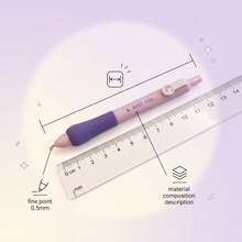 12PCS Macaron Purple Click Ballpoint Pens, Soft Sponge Grip For Comfortable Long-Term Use, 0.5mm Fine Tip Smooth Ink Flow, Student Schoolwork Notes Planner DIY Writing Tools - 12PCS Purple Pens - View 9