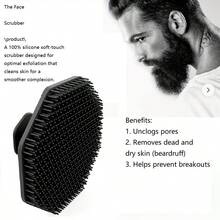 Men's Beard Care Set - 1pc Men's Beard Cover And 1pc Beard Cleaning Brush, Very Friendly Help Clean Your Beard, Your Beard's Great Helper - Beard Brush + Beard Cover - View 3