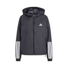 Adidas New Women's HYG WINDY Woven Hooded Jacket - Black and White - View 4