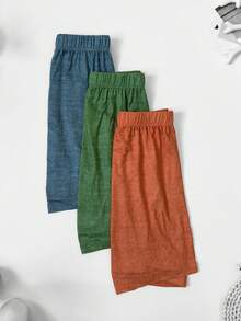 3-Pack Men's Casual Loose Breathable Boxer Briefs Comfortable Home Shorts Underwear Multi-Color Set Elastic Waistband - Multicolor - View 11