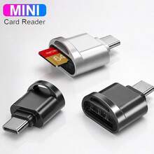 2Pcs Mini Portable Micro SD Card Reader, Type-C To Micro SD/TF Card Phone Card Reader Adapter Compatible With IPhone 18/17/16/15 Series, And Other Devices OTG Storage Card Reader - Multicolor - View 2