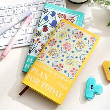 New Floral Blank Notebook, Portable Daily Planner, Fresh Pocket Notebook, Suitable For Office, Home, School, Office Assistant, Back To School Essential. School Supplies - A6 - View 4