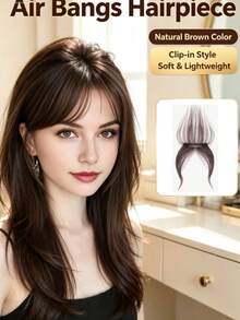 1pc New Style Fake Bangs Hair Piece Top Hair Extension Bangs Wig, Voluminous Lightweight Invisible Hair Patch, Eight-Character Bangs Wig For Women - Multicolor - View 2