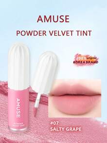 AMUSE Smooth Velvet Lip Gloss 07: Tekstur matte beludru, menutupi garis bibir, tahan luntur, warna bibir dan pipi 2-in-1, tahan lama dan cerah, desain praktis untuk touch-up. Kecantikan Korea, 3.3g / 0.11oz - ANGGUR ASIN - View 2