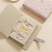 1 Set Book-Shaped Travel Jewelry Storage Album, Detachable Inner Pages Anti-Oxidation Jewelry Storage Box, Necklace Earring Ring Bracelet Storage Rack, Suitable For Women - Jewelry Organizer Book - View 5