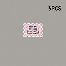 Does The Process Know We'Re Trusting It Pink Wavy Border Star Decor Sticker, Funny Relatable Spiritual Mood Text Decal For Laptop Water Bottle Journal Skateboard Phone Case - Star Film - View 9