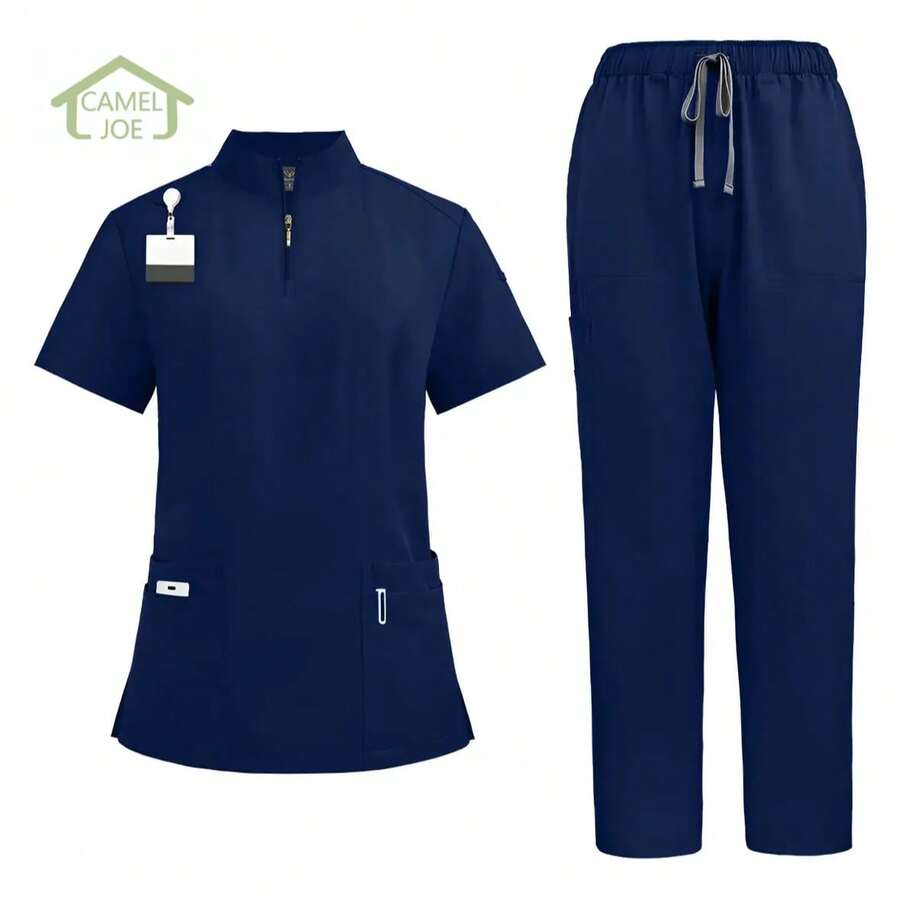 Men Scrub Sets - Navy Blue - View 1