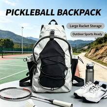 1PC New Pickleball Racket Bag, Large Capacity Multi-Compartment Tennis Badminton Pickleball Racket Storage Bag, Multi-Functional Backpack Outdoor Sports Bag, Water-Resistant Wear-Resistant Fabric, Grey/Black Optional, Suitable For Pickleball, Badminton, Tennis, Hiking And Other Outdoor Sports, Halloween Christmas New Year Gift - Multicolor - View 7