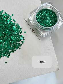 1 Box Christmas Green Polka Dot Round Nail Parts, Fresh Atmosphere Nail Art Glitter Accessories, High Gloss Green Small Round Sequins, Bright And Saturated Color, Lightweight And Soft Texture, Flat And Adherent Application On Nails - Multicolor - View 6