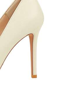 Korean Style Panne Velvet Bow Decor Pointed Toe Slip-On Stiletto Ultra High Heel Women's Shoes - White - View 8