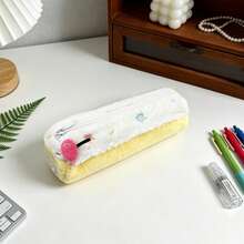 Cute Swiss Roll Plush Pencil Case, Large Capacity, Sweet High-Quality Stationery Storage Bag For Students - Multicolor - View 16