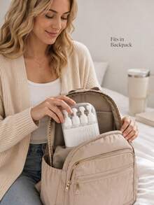 1pc Travel Dispenser Pump Bottle Set, Portable 4-In-1 Cosmetic Dispenser Container, Multi-Compartment Press-Type Lotion Shampoo Liquid Storage Bottle - Multicolor - View 3