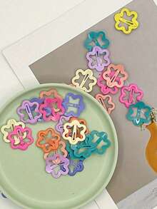 20/30/40/50pcs Random Color Cute Colorful Flower Hair Clips Set, Y2K Holiday Hair Accessories, Suitable For Girls Daily Wear - Multicolor - View 4