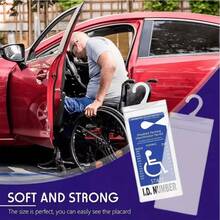 1pc Disabled Slogan Hook Bag, PVC Transparent Disabled Card Parking Slogan Storage Bag (Card Not Included) - A - View 8