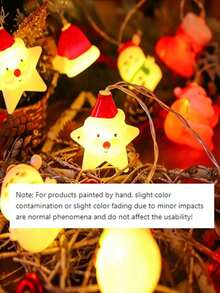 1pc Star Santa Claus LED String Lights, Christmas LED String Lights, Santa Claus Snowman Lights, Suitable For Creating Holiday Atmosphere, Applicable For Christmas Tree, Indoor Decoration, Room Arrangement, Holiday Ornaments, Home Decor, Holiday Lighting - Star Blow Molded Elderly - View 4