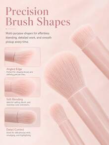 10pcs Mini Makeup Brush Set Portable Cute Full Cosmetic Brush Kit Powder Blush Foundation Eyeshadow Concealer Highlight Lip Brush Soft Bristle Beauty Tools - Multicolor - View 6