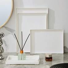 Rectangular Plastic Tray, Hotel Guest Room Water Cup Electric Kettle Tea Tray, Bathroom Toiletries Storage Tray - White - View 10