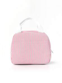 1pc Insulated Lunch Bag With Handle, Portable Small Food Cooler Storage Bag For Work, Office, Travel, Picnic And Daily Meal Prep (Note: Lunch Box And Utensils In The Image Are Not Included, For Reference Only) - Hot Pink - View 7