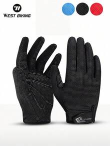 WEST BIKING Bicycle And Motorcycle Riding Gloves Shock Absorbing Anti Slip Touchscreen Friendly Multifunctional Sports Gloves - Multicolor - View 1