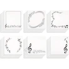 Music Note Theme Sticky Notes, 6 Different Music Score Border Memo Pads, 30 Sheets/Book Treble Clef Decorative Memo Pads, Student Music Score Marking Message Sticky Notes, Music Lover Memo Stickers, Suitable For Music Classroom, Office Supplies, Learning Supplies, Music Gifts - White - View 10