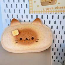 1pc Cute Siamese Cat Plush Pencil Case, Realistic Bread Shape With Healing Vibes, Exquisite Embroidery Outlining Lively Cute Expression, Decorated With 3D Small Flowers, Full Of Fun. Soft Skin-Friendly Fabric, Spacious Interior Storage For Various Pens And Stationery. Unique Eye-Catching Design, Suitable For Students' Daily Learning, Enhances Desk Atmosphere, Also Great As A Creative Gift For Friends, Combines Aesthetics And Practicality, Creates A Playful Desk Accessory - Multicolor - View 8