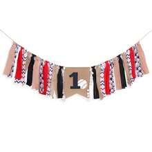 Baseball 1st Birthday Highchair Banner - Baseball First Birthday Decorations, Rag Tie Fabric Garland, White And Red Cake Smash Photo Props, Sports Theme Party Supplies - baseball2 - View 7