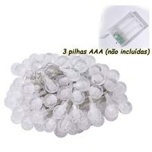 Luminária Cordão Fio De Luz De Led Estrelas Decoração - luz branca quente - Visão 5