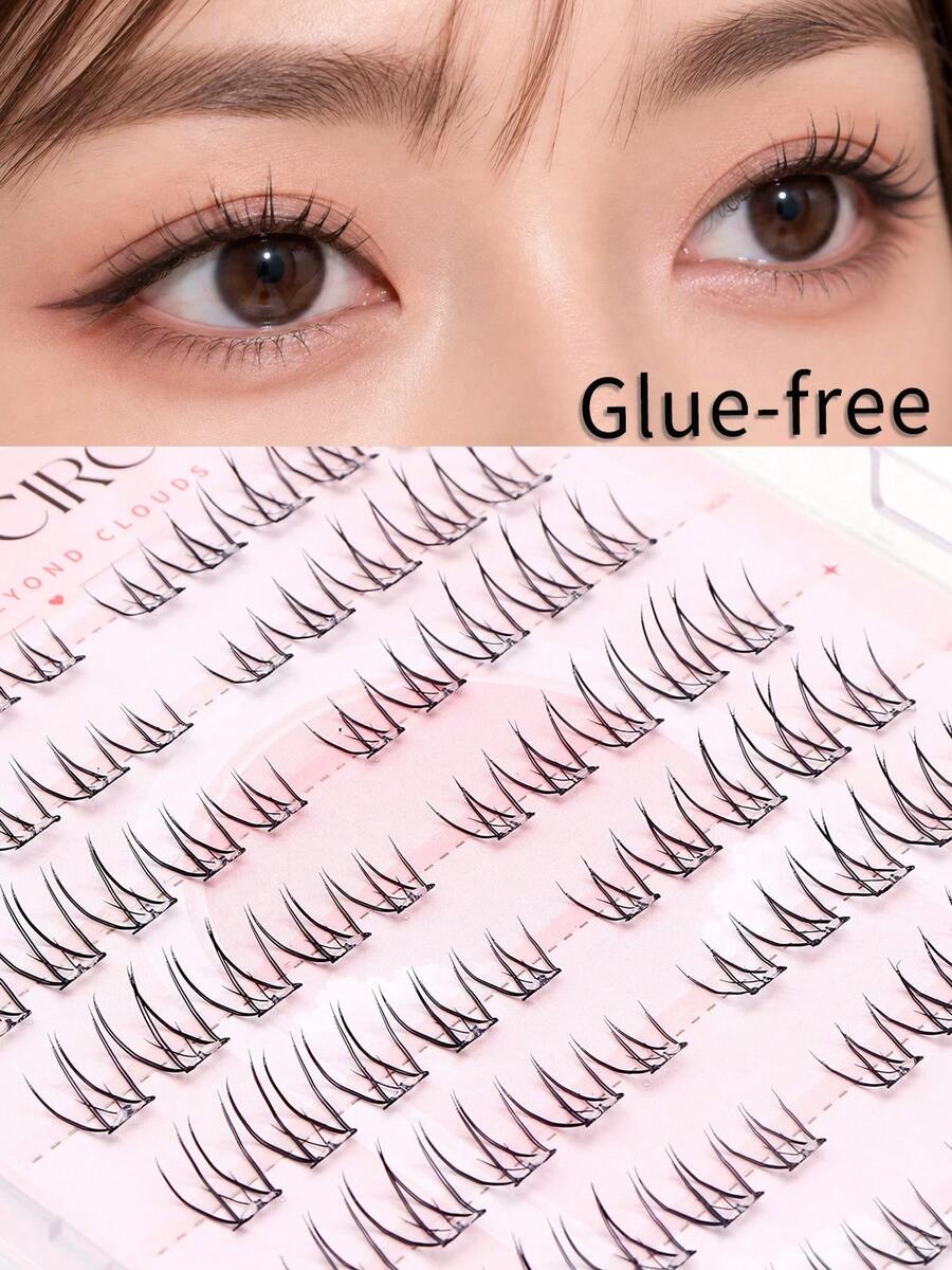 Glue-Free 10-Row 9-14mm C-Curl False Eyelashes, Large Capacity, Comfortable For Daily Wear, Soft And Natural Eye Makeup Effect - C - View 1