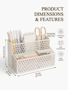 Large Capacity Honeycomb Hollow Design Desktop Organizer Rack Multi-Layer Multi-Compartment Office Supplies And Student Desk Clutter Storage Rack Suitable For Office Desk And Study Desk Desk Organizer Desk Accessories Desk Organizer - Multicolor - View 4