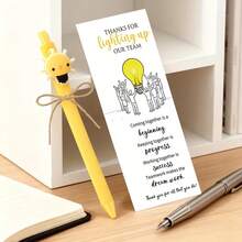 12 Employee Appreciation Pen Gift Set, Yellow Light‑Bulb Decor Retractable Pens With Inspirational Quote Cards,Inspirational Team Coworker Staff Recognition Gift,Thank You Gift For Coworkers, Volunteers, Office Staff, Team Party Favors - Multicolor - View 3