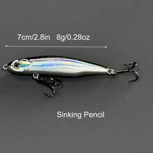 1pc Fishing Lure 7cm 8g Long Cast Pencil Bait - Silver - View 2