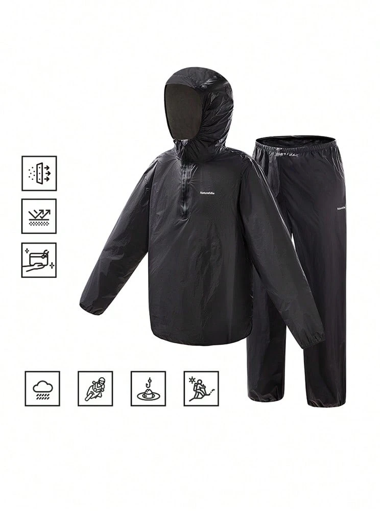 Naturehike Lightweight Portable Detachable Raincoat For Cycling, Hiking, Fishing, And Camping