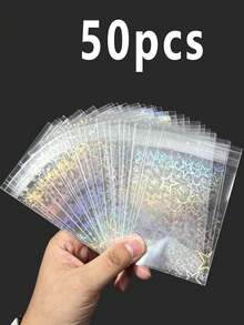 150/50/20/10pcs Anti-Oxidation Jewelry Bags, Disposable OPP Bags, Transparent Jewelry Display Bags, Laser Holographic Jewelry Bags, Suitable For Earrings, Rings And Star Cards - Multicolor - View 32