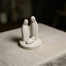 Sacred Family Christmas Scene Statue, Mini Minimalist Nativity Scene Sculpture, Desktop Decor, Perfect Spiritual Gift For Christian Believers And Holiday Decor Enthusiasts, Christmas Decoration - A - View 10