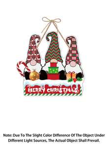 Plaid Christmas Door Hanging Decoration Set, Christmas Tree Sign With Vertical Hanging Rope, Red & Green Buffalo Plaid Door & Wall Decor, Christmas Holiday Home Party Decorations, Multi-Piece Set - Multiple Styles - View 11