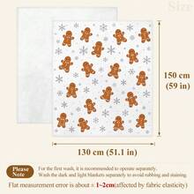 1pc Christmas Gingerbread Man Pattern Blanket, Single Layer Flannel Single-Sided Printed Blanket, Perfect For Holidays, Birthdays, Sofa And Home Decor - Multi-color 2 - View 12
