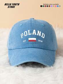 1pc "POLAND" Letter Slogan Baseball Cap, Lightweight Adjustable Head Circumference Hard Top Baseball Cap, Unisex Baseball Cap, Suitable For All Seasons, Daily Outings And Everyday Wear - A - View 11