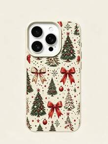 Phone Case: New Winter Christmas Tree Pattern Phone Case, Compatible With Apple 18/18Pro/18promax/17Pro 17Pro Max And 16 Plus 16 15 14 13 12 11Pro Max, Christmas Element Design, Comfortable Touch, Soft Material, Cute Phone Protective Case, Christmas Holiday Gift - Multicolor - View 5