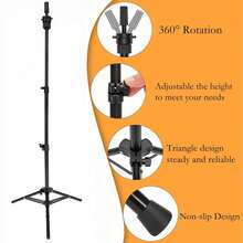 Multifunctional Floor Standing Tripod, 160cm Adjustable Tripod Wig Stand - View 3