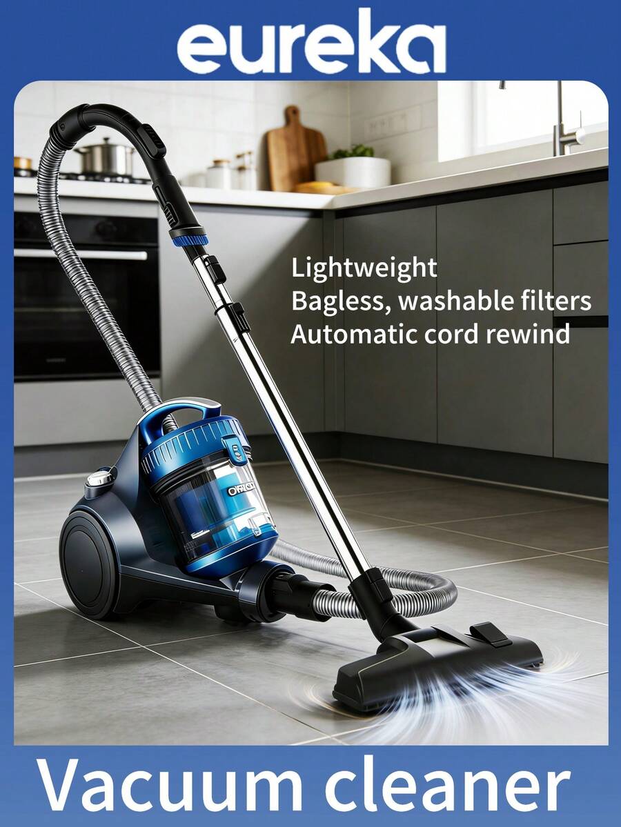 Eureka WhirlWind NEN110A Lightweight Canister Vacuum Cleaner | Bagless, Adjustable Suction Control, Washable Filters | Compact, Multi-Surface Cleaning | Easy Cord Rewind | Ideal For Home, Office, And Carpet Cleaning - View 1