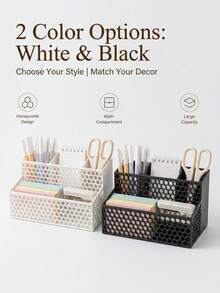 Large Capacity Honeycomb Hollow Design Desktop Organizer Rack Multi-Layer Multi-Compartment Office Supplies And Student Desk Clutter Storage Rack Suitable For Office Desk And Study Desk Desk Organizer Desk Accessories Desk Organizer - Multicolor - View 2