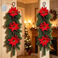 1PC European Style Christmas Decoration Wall Hanging Vine Garland Door Wreath Plastic Decor European And American Style - Multicolor - View 7