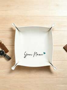 Custom Faux Leather Tray, Desktop Organizer Box, Personalized Gift For Men & Women, Jewelry, Keys And Dice Storage Rack, Ideal For Wedding, Bridesmaid Gifts And Party Favors - Multicolor - View 8