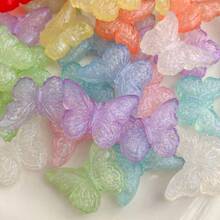 30pcs/Bag Mixed Color Butterfly Acrylic Beads Loose Beads For DIY Handmade Bracelet Necklace Phone Chain Decorative Handicrafts Jewelry Making Supplies - Multicolor - View 4