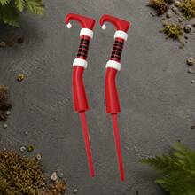 2/1pc Christmas Santa Legs Yard Stakes, Funny Santa Claus Legs Garden Lawn Decorations, Christmas Outdoor Yard Decor - Decorative Posts - View 4