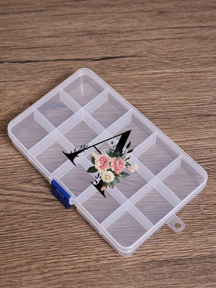 Square Pill Box With A-Z Initials And Floral Pattern, Storage Box, Portable Jewelry Pill Box, Suitable For Travel, Outdoor Activities, Can Be Placed In Bag Or Pocket, Portable Camping Pill Box, Compact First Aid Kit, Travel And Home Portable Storage Bag Version, Small Pill Bag, Convenient Pill Box, First Aid Kit, Suitable For Daily/Outdoor/Travel, Essential Medical Accessories, Daily Health Care Storage Box, Back To School Gift - Multicolor - View 18